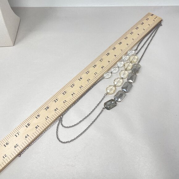 Premier Designs Swanky Necklace Faceted Glass Multistrand Statement Y2K - Picture 9 of 13